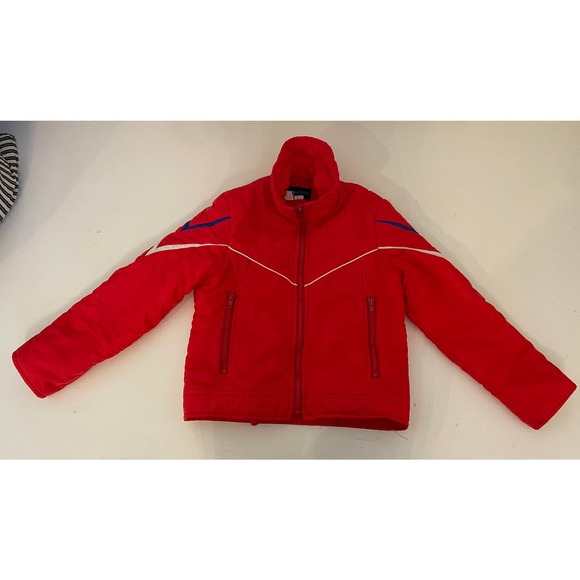 Vintage Obermeyer Ski Puffer Jacket Winter Coat Kids/JUNIOR Size 14 Red - Picture 1 of 12